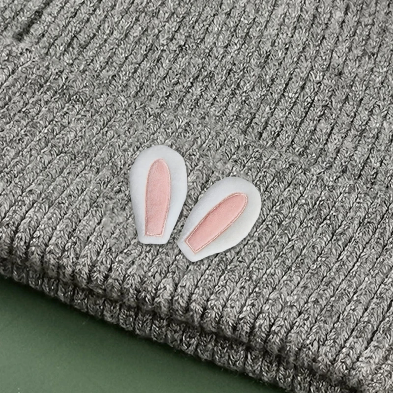 5 Pair Sweet Rabbit/Cat Ear Shape Appliques DIY Clothing Patches Adult Kids Shoes Gloves Scarf Backpack Hairpin Sewing Material