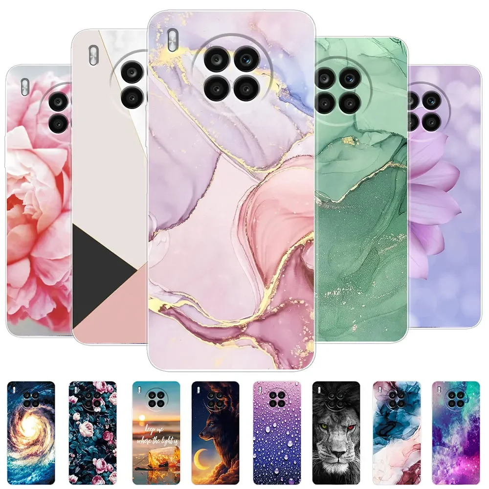 Elegant Marble Soft Silicone Clear Case for Honor and Nova Series - Premium Shockproof Bumper Protection