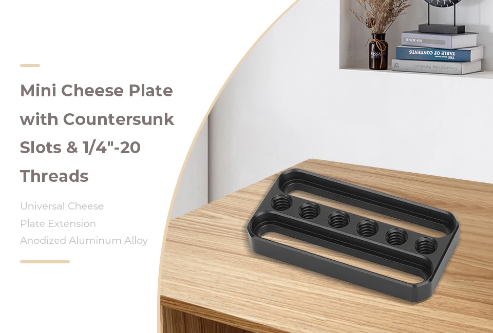 Mini Cheese Plate with Countersunk Slots and 1/4"-20 Threads Extension Cheese Ba
