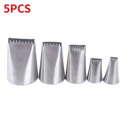 Deluxe Stainless Steel Cake Decorating Pastry Nozzle Set - 5PCS (5PCS)