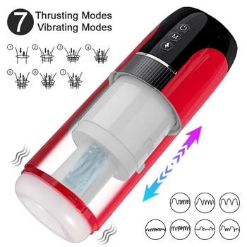 IPX7 Automatic Telescopic Male Masturbator Vibration Blowjob Machine Masturbation Cup Sex Toys for Men Adult Goods for Men 2