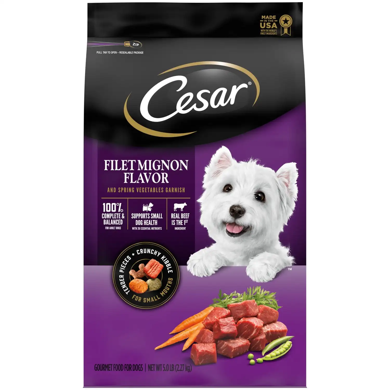 

Cesar Filet Mignon and Spring Vegetables Dry Dog Food, 5 lb Bag