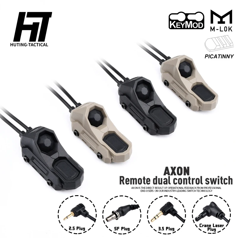 

Airsoft Axon SWITCHES Tactical Pressure Switch Button Remote Dual Function Tail SF/2.5/3.5/CRANE PLUG M300 M600 DBAL PEQ NGAL