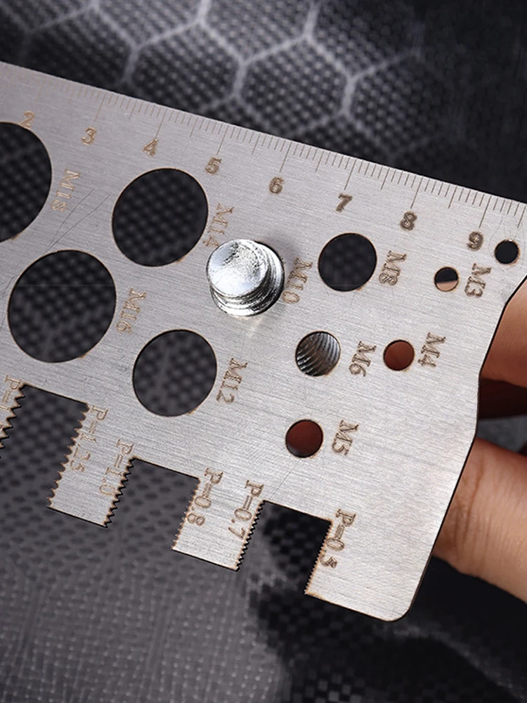 Thread Checker Screw Measurement Ruler Space Saving Measuring Gauge Tool For Bit Bolt Nut Screw Craft Industry And Home Use