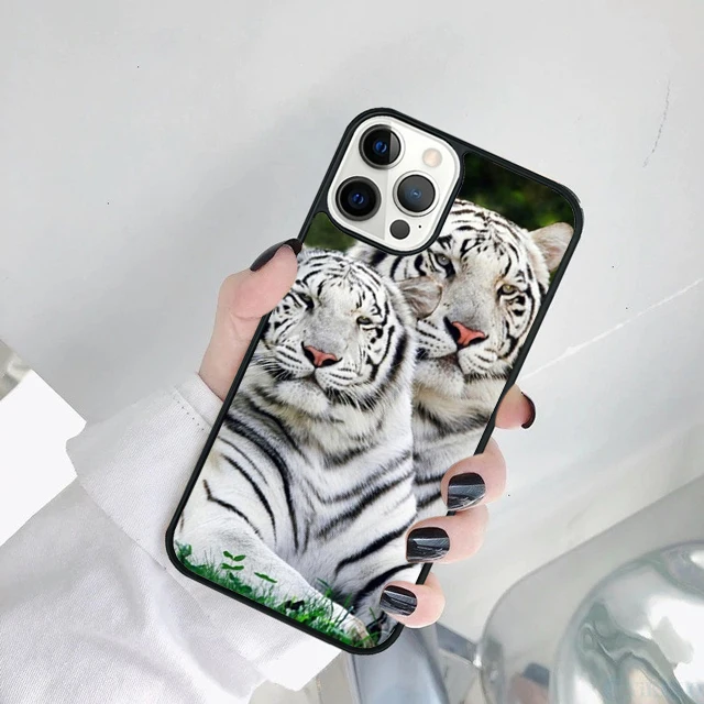 White Tiger Pattern Phone Case Cover
