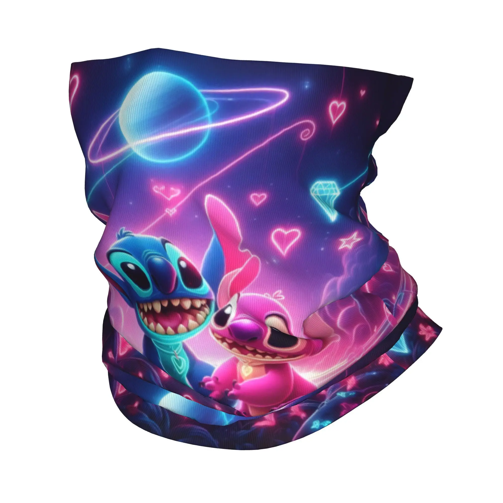 Cycling Bandana Neck Wrap Neck Gaiter Bandana Neck Cover Multifunctional Bandana Stitch Angel Starry Sky Love Men Women Winter Hiking Ski Scarf Gaiter Face Cover