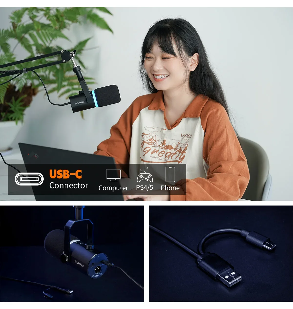 PM1 Dynamic Microphone for Podcasting Recording Gaming Live Streaming XLR/USB Dy