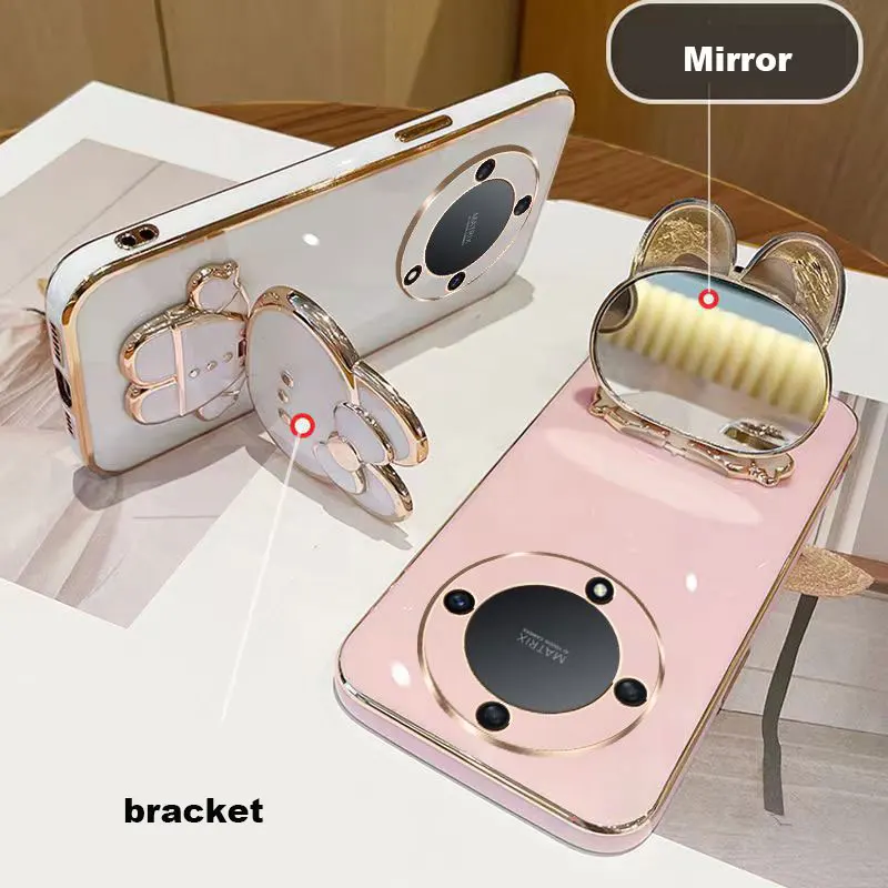 Luxury Fold Bracket Plating Phone Cover For Honor Magic5 Lite 5G Case Stand Holder Case For Honor Magic 5 6 4 Lite Pro X6a X9a