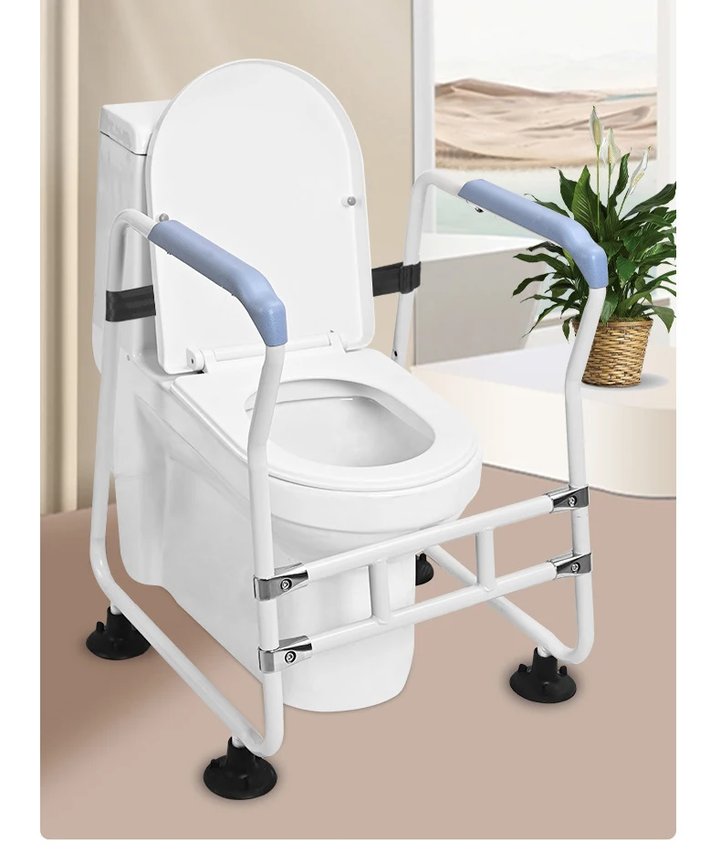 Best Sale Disabled Elderly Care Toilet Stand Height Adjustable Safety Frame Rail Bathroom Toilet Chair Handrail Armrest 5
