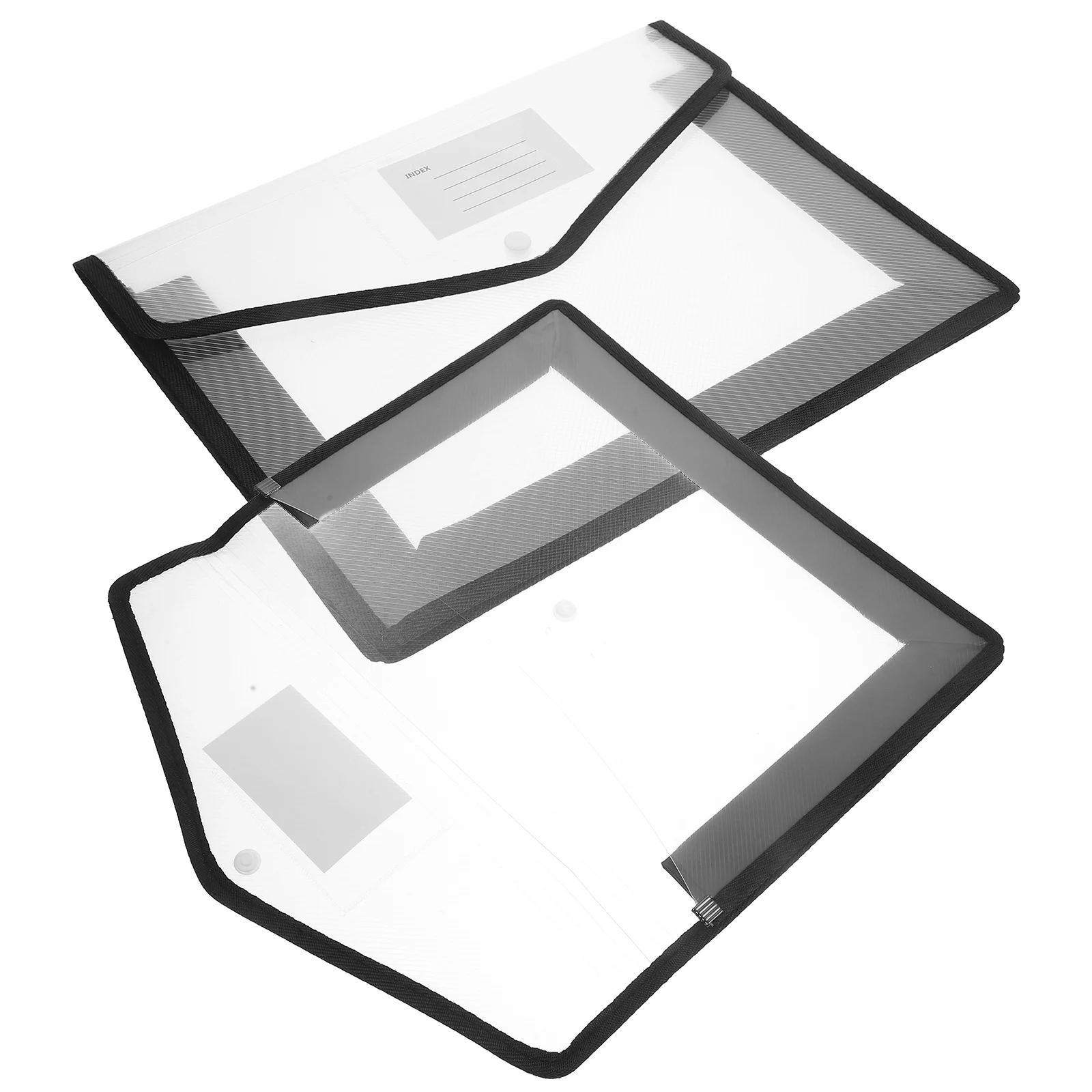 투명 지퍼 파우치, A4pp 방수 스냅 문서 가방, 봉투 플라스틱 폴더 보관, 2 개