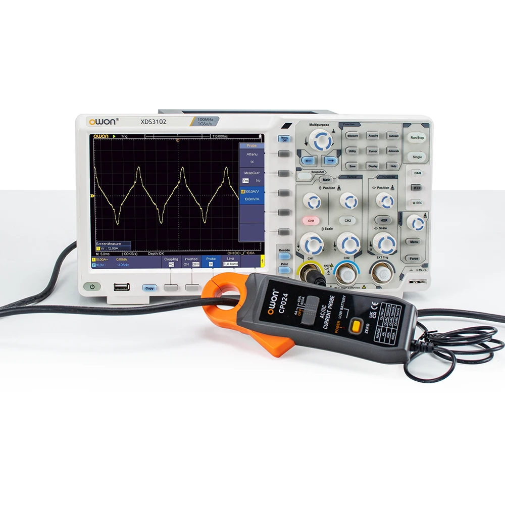 OWON CP024 DC/AC Current Probe For Digital Storage Oscilloscope 4A To 400A 200kHz Bandwidth 23mm Jaw Three-Gear Current Clamp - 1420 - View #3