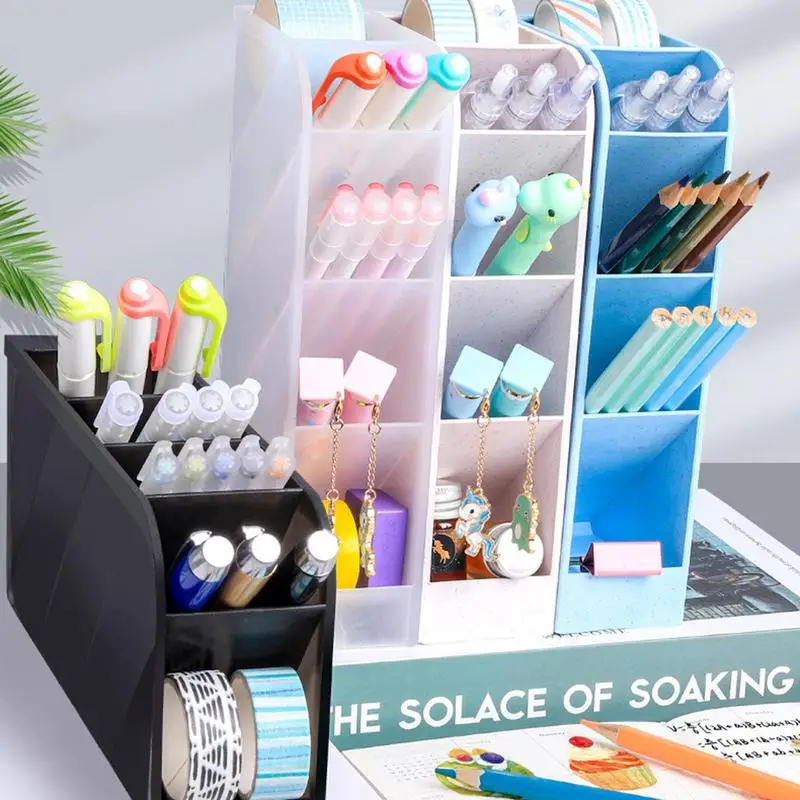 Creative Multifunctional 5 Grid Desktop Organizer Pen Holder Makeup Storage Box School Office Accessories Stationery