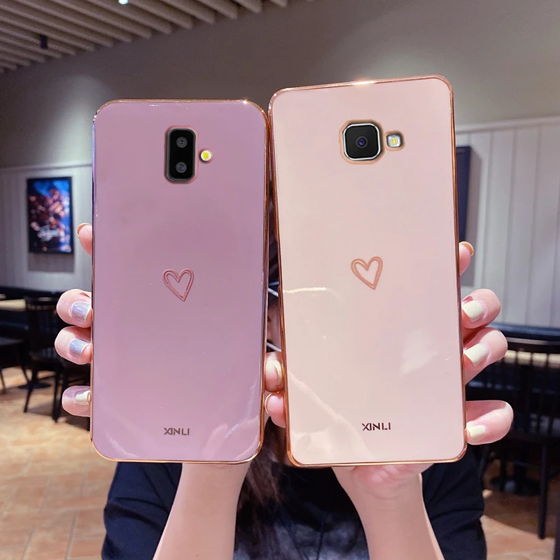 Luxury Plating Love Heart Phone Case Cover