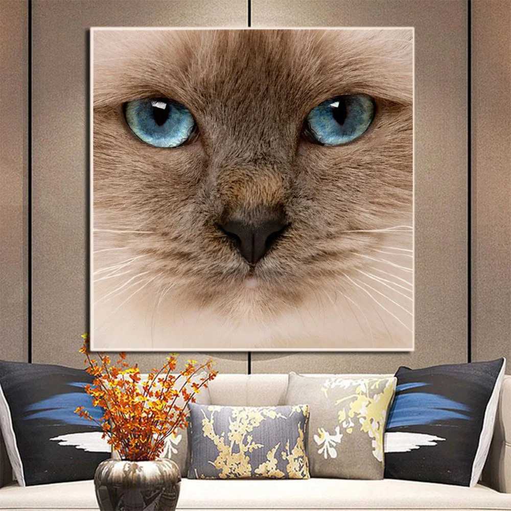 Tier Katze DIY 11CT Stickerei Kreuz Stich Handwerk Hand Set Baumwolle Gewinde Gedruckt Leinwand Home Dekoration Für Wohnzimmer – Detail 17
