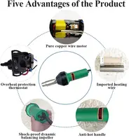 Professional 1600W Heat Gun Hot Air Blast Torch for PVC Vinyl Floor Handheld Plastic Welder Banner Blast Pistol Welding Tool 2