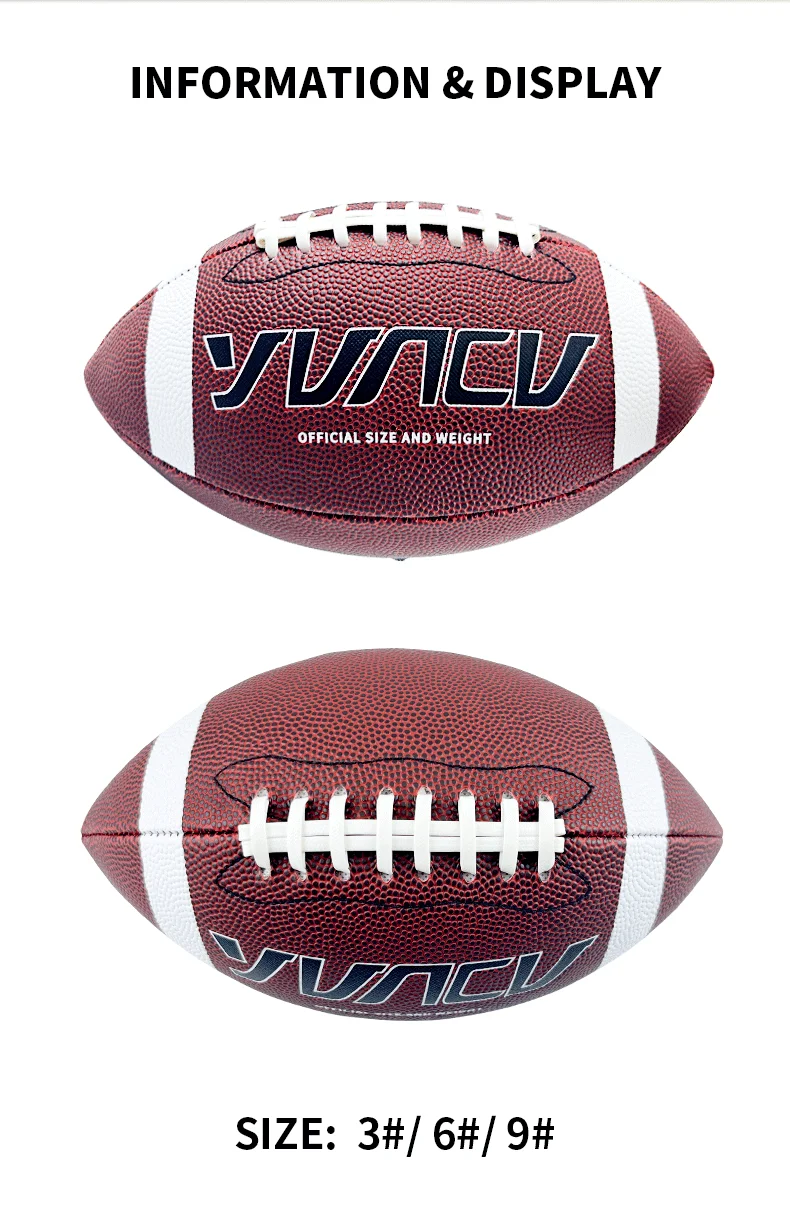 Description Picture 6 of item1pc Standard American Football For Youth And Adult Outdoor Sports Game Competition Training , Rugby Size 9 , 6 , 3
