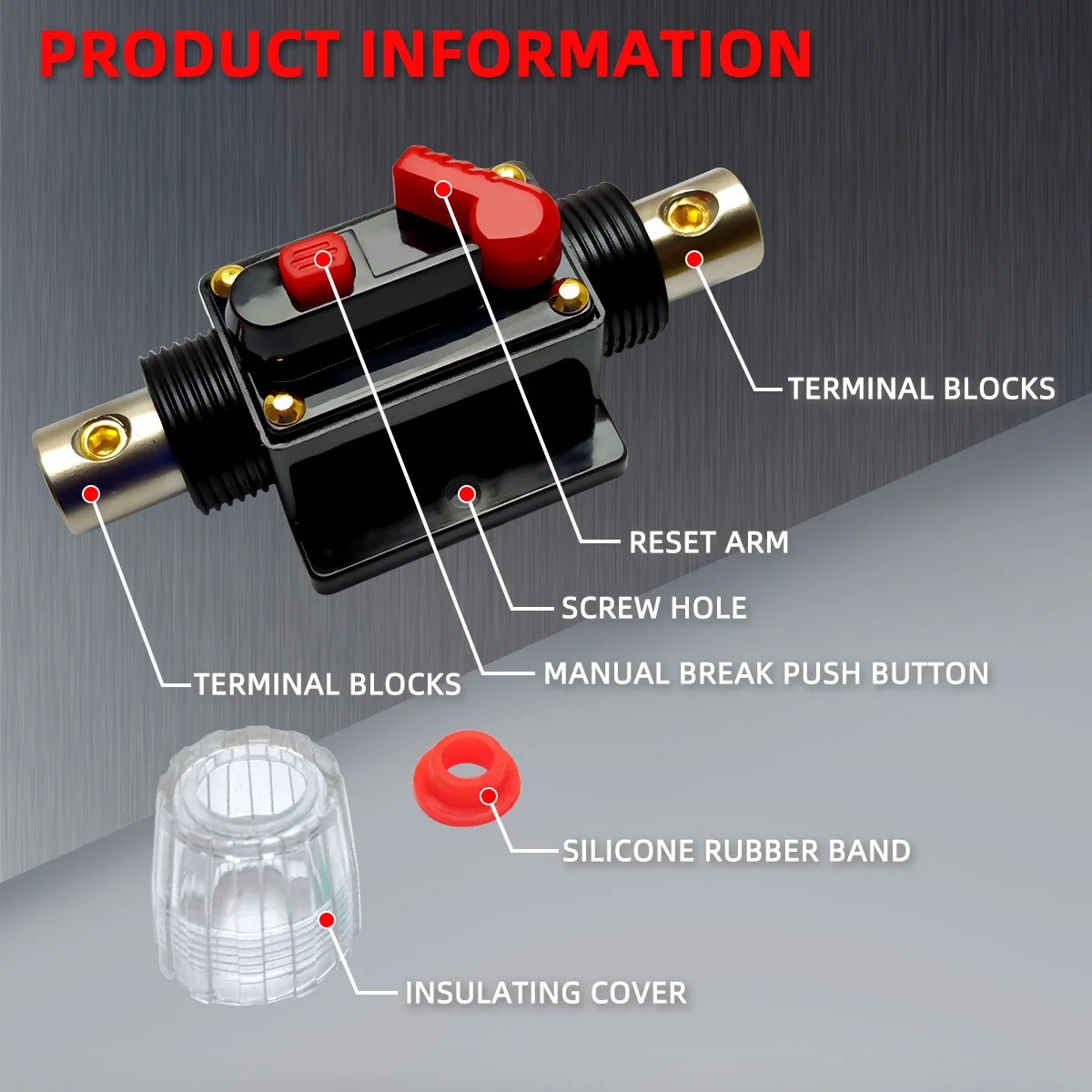 30A-300A Power Protect Fuse Circuit Breaker Trolling Manual Reset 12V-48VDC Waterproof For Car Audio System Car Boat Manual
