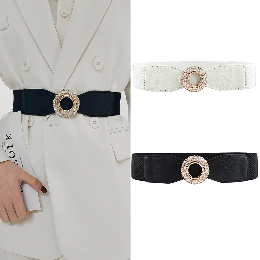 65cm Elastic Classic Black Waistband  Cummerband Dress Coat Sweater Decorative Waist Seal Wide Stretch Belts For Women