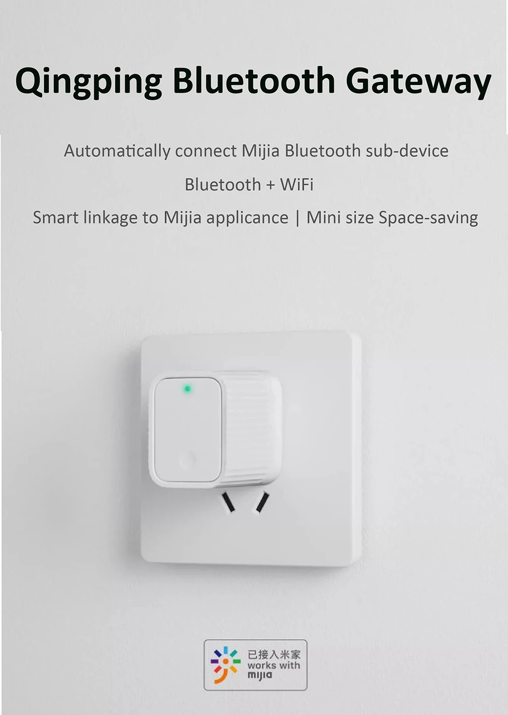 Qingping Bluetooth Gateway WiFi Smart Hub Work With Mijia App Remote Monitoring