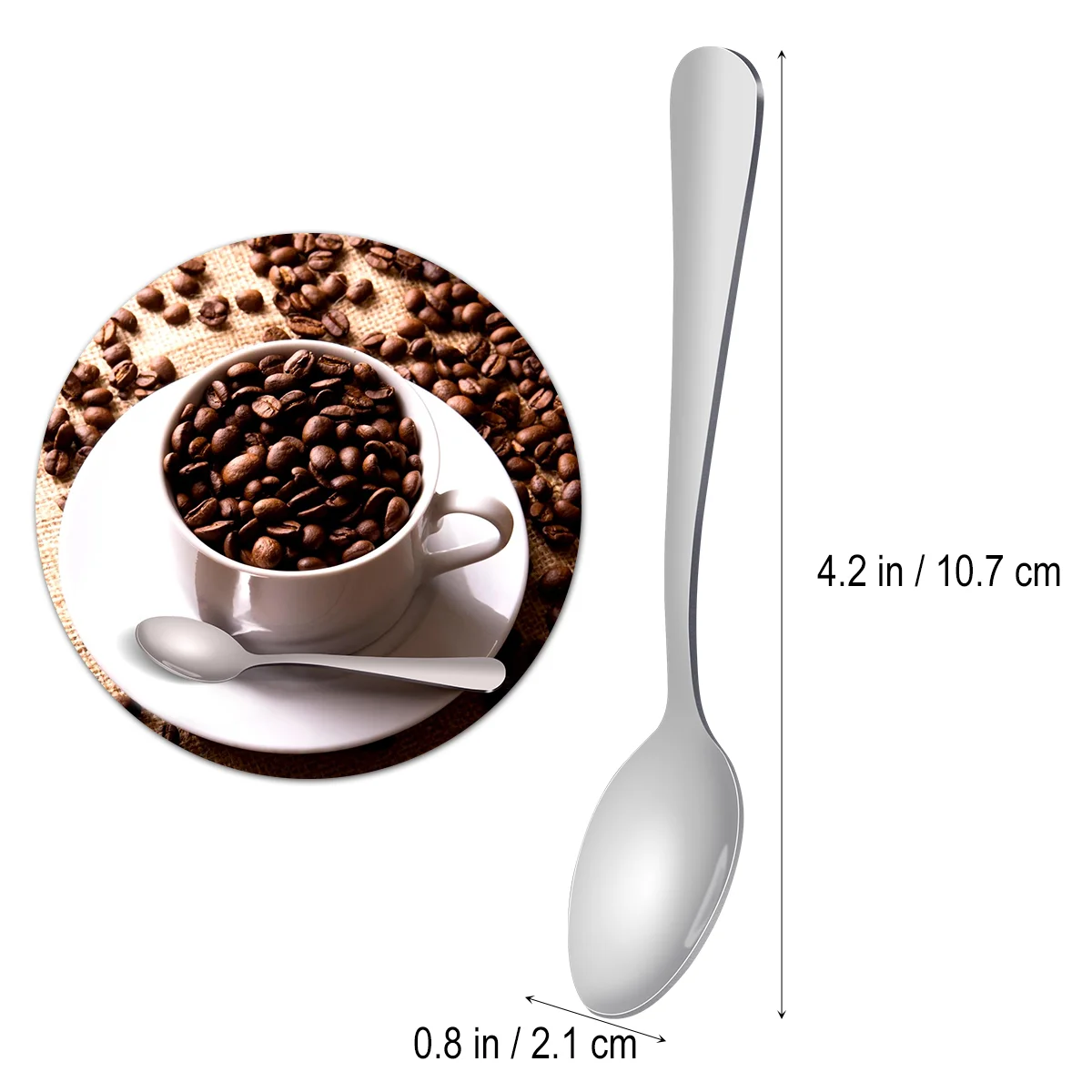 12 Pcs Coffee Stirring Spoon Mini Ice Cream Spoon Dessert Serving Kitchen Cutlery Set Stainless Steel Teaspoons