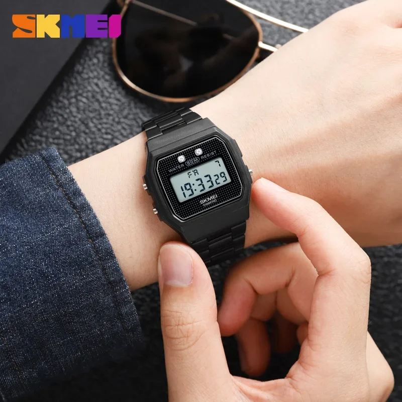 SKMEI 1952 Fashion 5Bar Waterproof Digital Wristwatch military Chronograph Date Week  For Men Alarm Clock reloj hombre Sport Wat 4