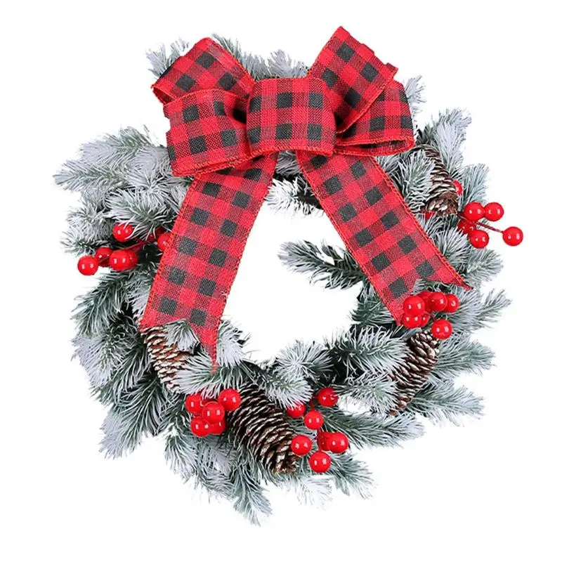 

Christmas Wreaths Home Decor Winter Christmas Ball Bow Garland Artificial Christmas Decorations With Ribbon For Window Home Wall