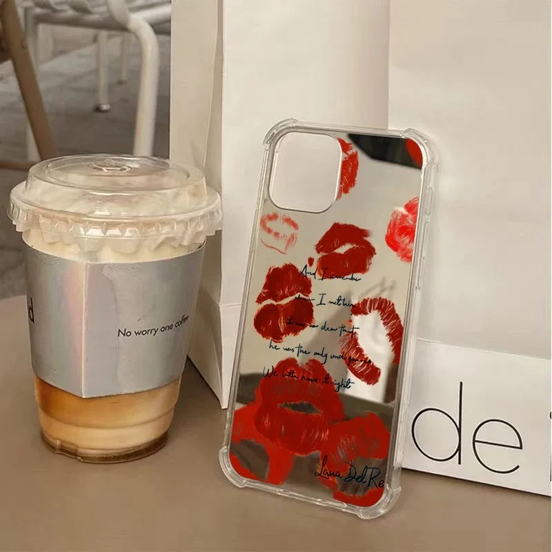 Red Lip Pattern Mirror Acrylic Phone Case