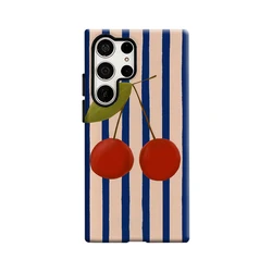 Cherry Blu Striped Glossy Double - Layer Phone Case - Samsung S24 PLUS5G (FR)