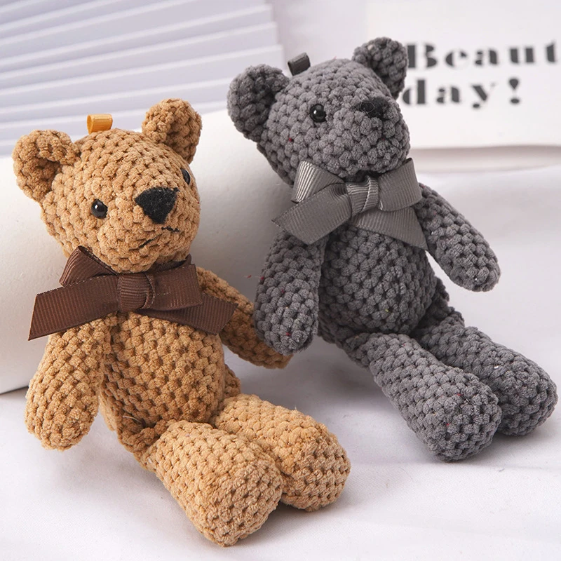 

16CM Plush Bear Rabbit Dolls Cute Cotton Toys Keys Pendant Valentine's Day Gifts For Birthday Wedding Party Decoration Supplies