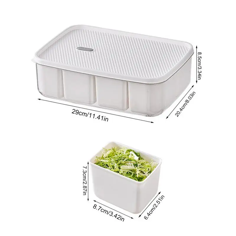Food Compartment Box Dry Seasoning Storage Box 8 Compartments Sealed Partition Charcuterie Tray With Lid For Kitchen Seasoning