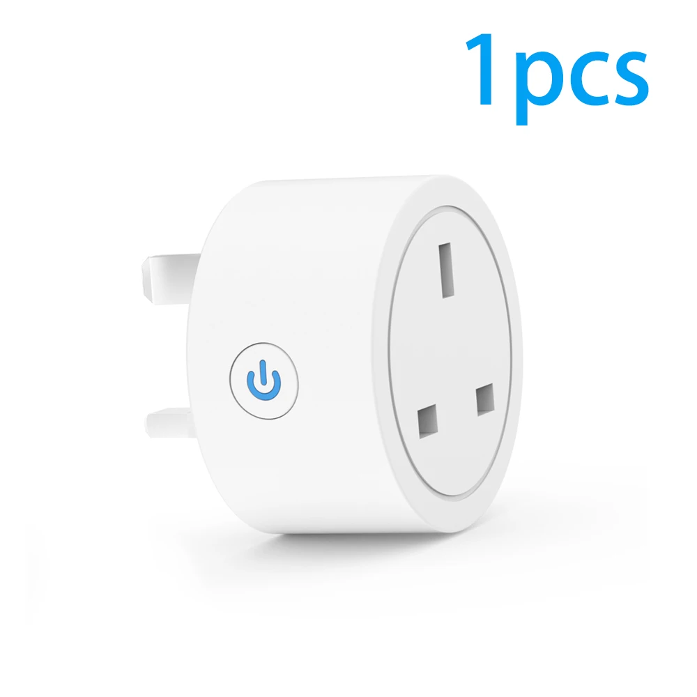 20A Tuya Smart Socket WiFi UK Plug 3pin Adapter Home Alexa Voice Control with Energy Monitoring Timer Function Power Outlet Set