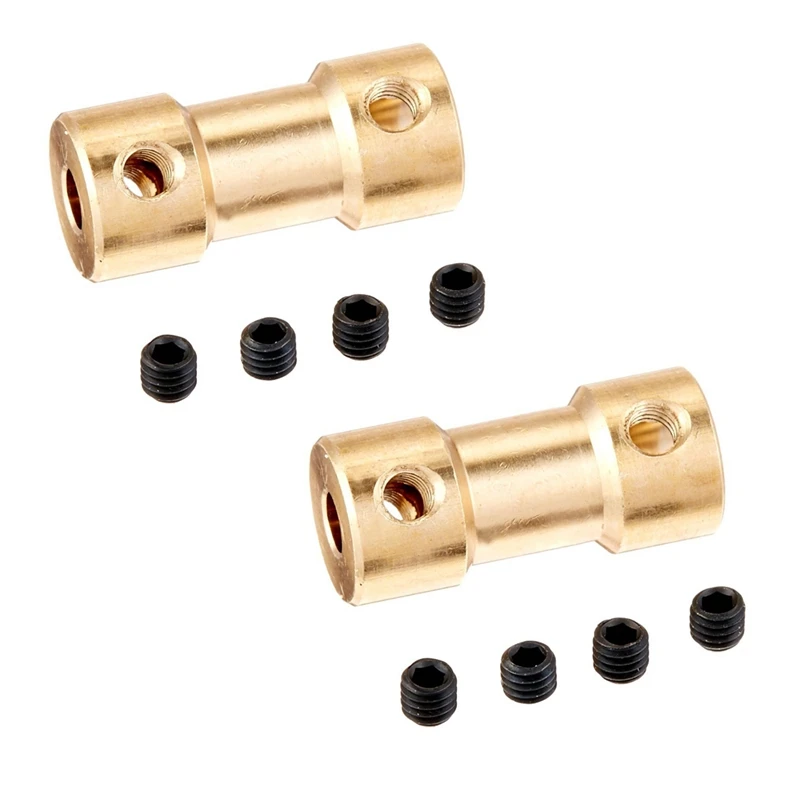 

2X RC Airplane 3Mm To 5Mm Brass Motor Coupling Shaft Coupler Connector