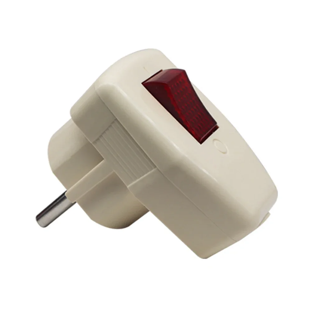 European Germany Schuko Rewireable Power Plug With Red ON OFF Switch 16A EU Power Cord Receptacle Connector Adapter 250V