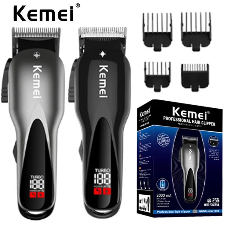 

kemei 1929 professional two speed cordless hair clipper for men rechargeable hair trimmer for men electric haircut machine