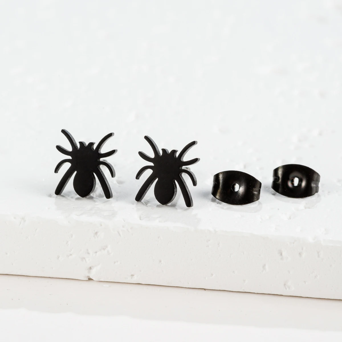 Cartoon Spinne Und Web Edelstahl Ohrstecker Für Frauen Punk Schwarz Tier Fledermaus Piercing Ohrringe Halloween Party Geschenke – Detail 5