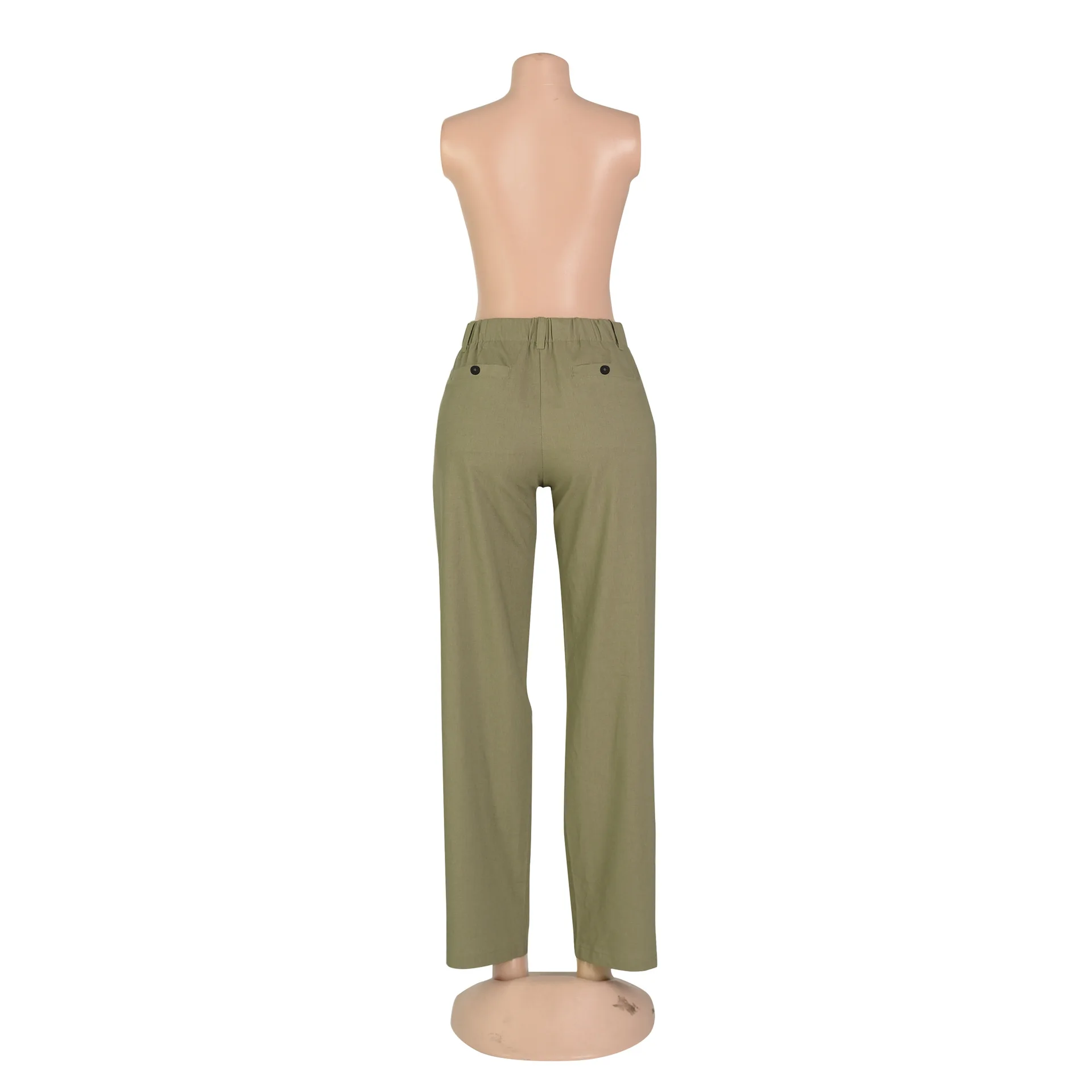 Women Linen Fashion Comfort Casual Pants Solid Color Breathable Loose Straight Trousers Cotton Hemp Trousers Urban Style
