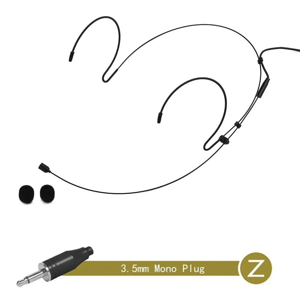 Double Earhook Headset Mic Headworn Microphone for Wireless Omnidirectional Condenser Cartridge