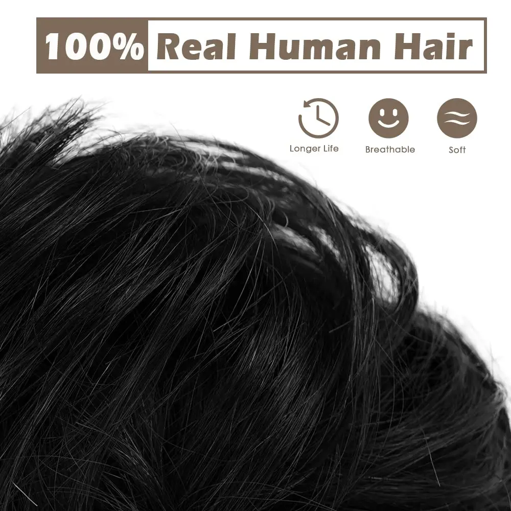 viramofa 100% Human Hair Bun Messy Bun Hair Piece Real Human Extensions Natural Curly Bun Hairpieces For Women/Kids human hair bun pieces