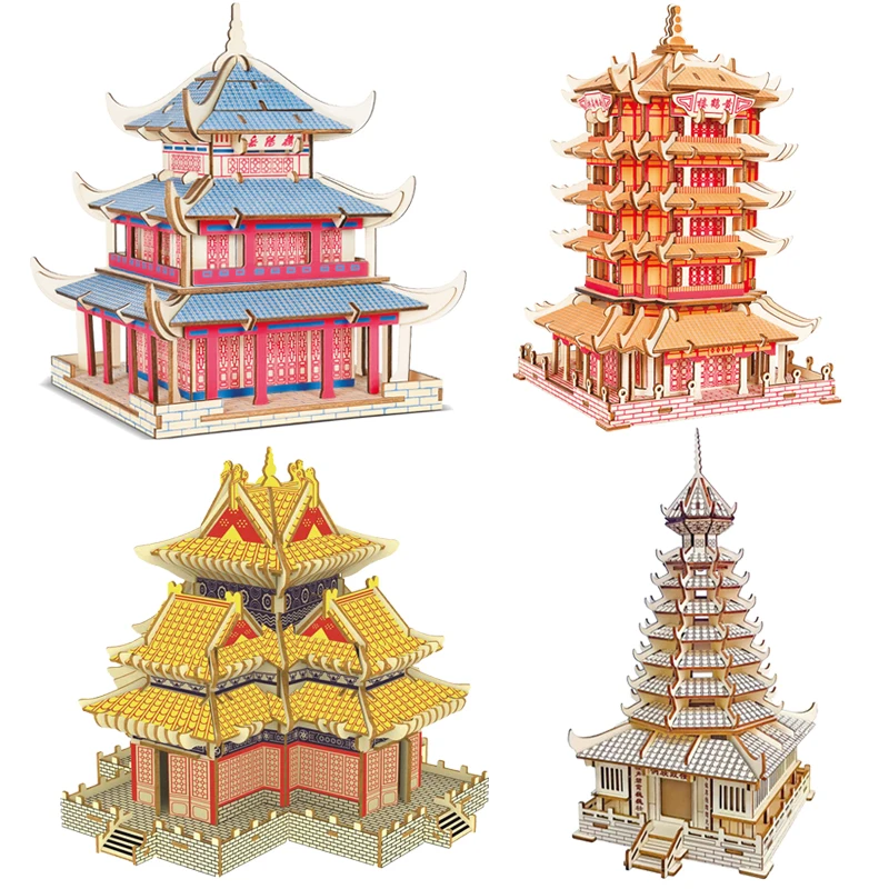 

Домашний декор для комнаты, 3D деревянная головоломка-башня, модель «сделай сам», настольные аксессуары, детские развивающие игрушки для украшения стола