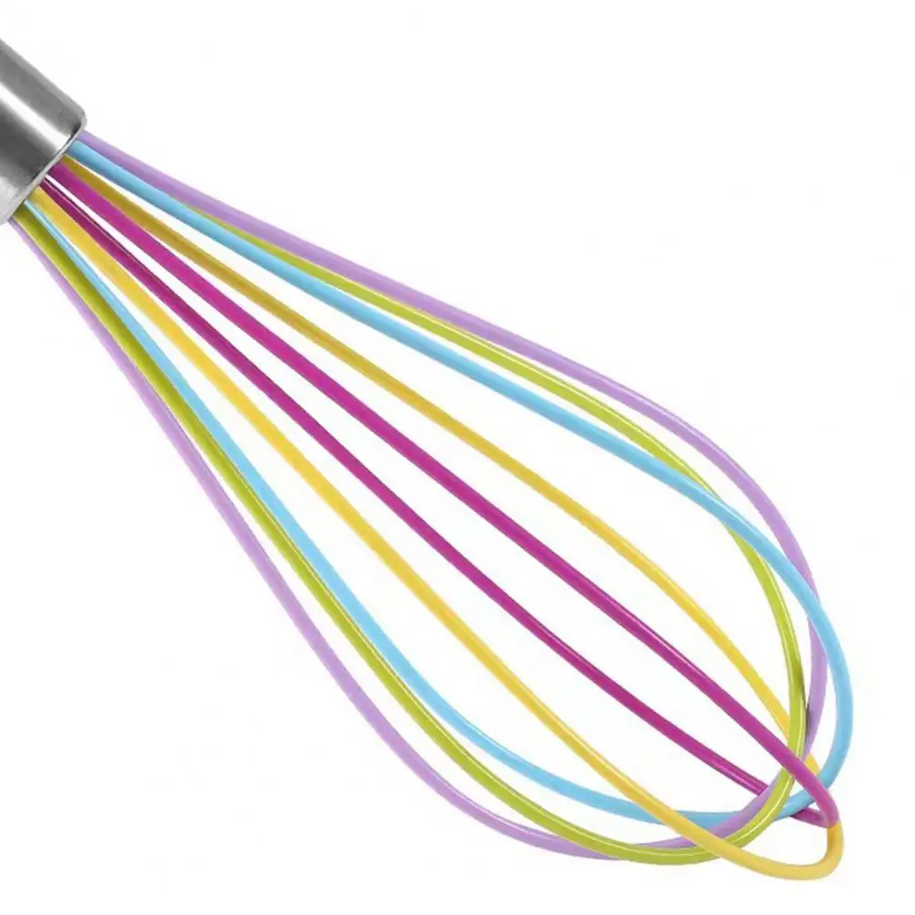 Egg Beater Ergonomic Silicone Whisk Set Stainless Steel Handle Dishwasher Safe Ideal for Cooking Blending Beating Hanging egg beater