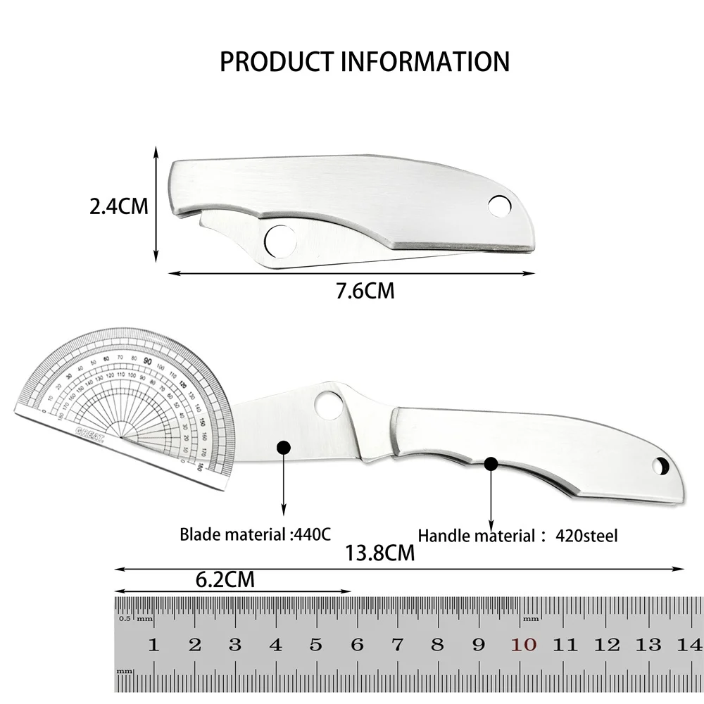 SP C137 High Quality Folding Pocket Knife 440c Blade 420 Steel Handle Outdoor EDC Survival Camping Hiking Hunting Cutting Tool 6