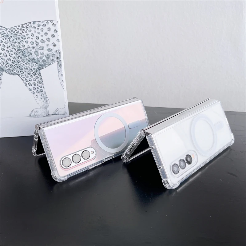 

Противоударный силиконовый чехол для Samsung Galaxy Z Fold 3 ZFlip 4, прозрачный чехол для передней и задней панели для Galaxy Z Fold4 ZFlip 3, Магнитный чехол