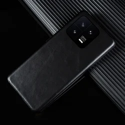 Handcrafted Genuine Leather Phone Case with Oil Wax Finish for POCO F5Pro(RedmiK60) (Black 5201)