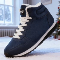 Men's Winter Snow Boots Warm Plush Couple Causal Boots Korean Durable Non Slip Sneakers Comfortable Platform Warm Mens Shoes