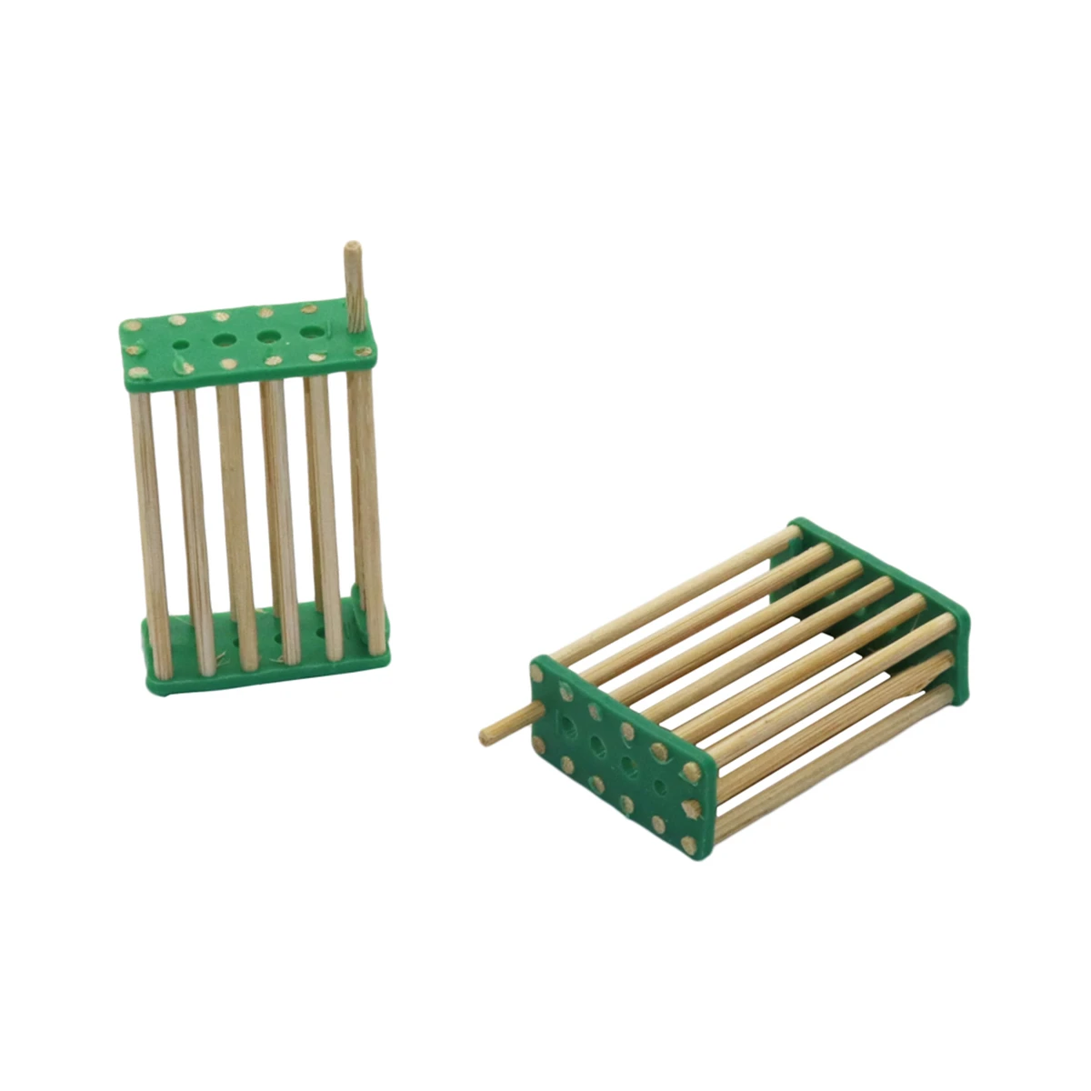 10Pcs Box-Shaped Bamboo Imprisoning Queen Cage No Hurting Bee Queen Rearing Cage Thickened Closing Beekeeping Tools