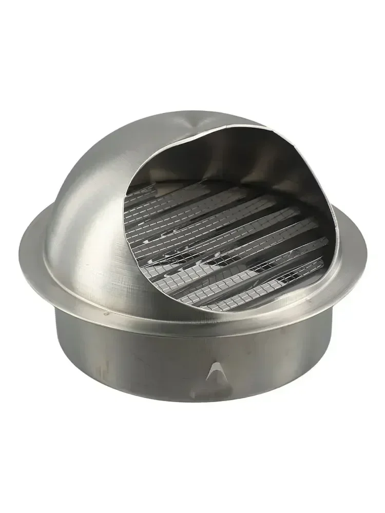 Stainless Steel Round Brushed Bull Nosed External Extractor Wall Vent Outlet Heat Transfer And Ventilation Systems