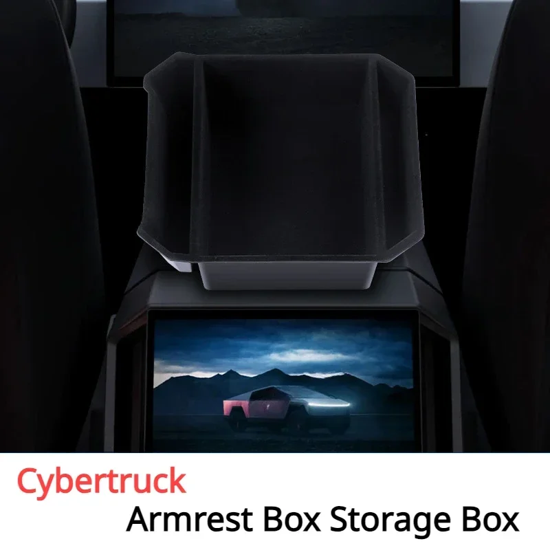Center Control Storage Box for Tesla Cybertruck 2024 Car Modification Accessories TPE ABS Armrest Box Cyberpica Storage Box