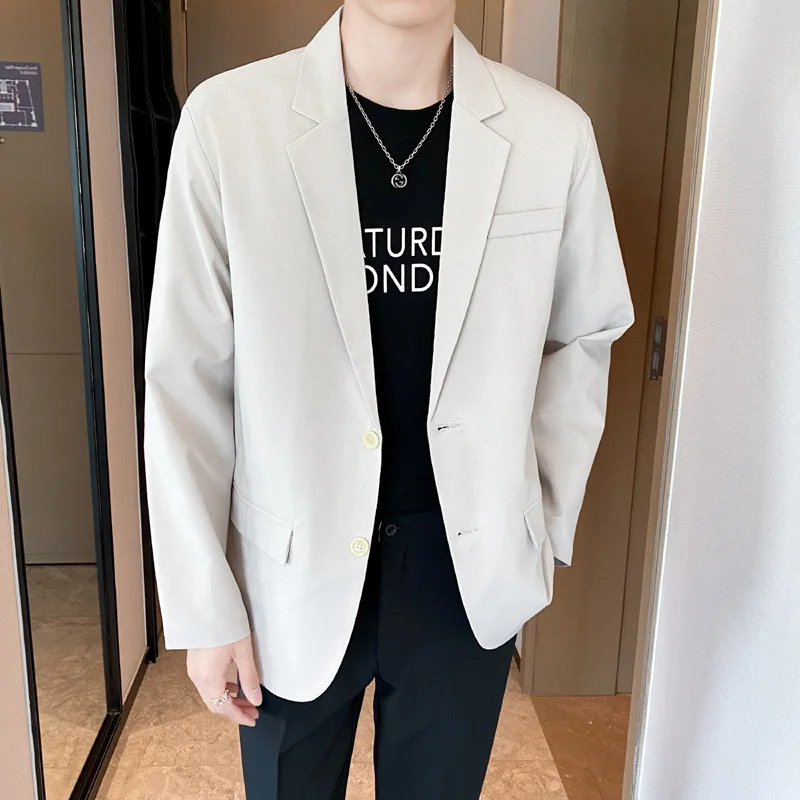 Men's Clothing Spring Men's Blazer Solid Oversize Loose Fitting Korean Male Suit Jacket Trendy Casual Luxury Blazer Coat for Men