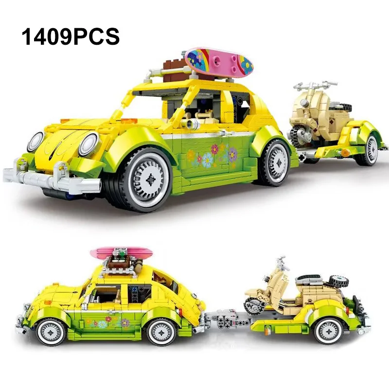 

1000+PCS Technical Beetle Station Wagon Building Blocks Classic Picnic Car 10252 Model Vehicle Assemble Bricks Toys Gift For Kid