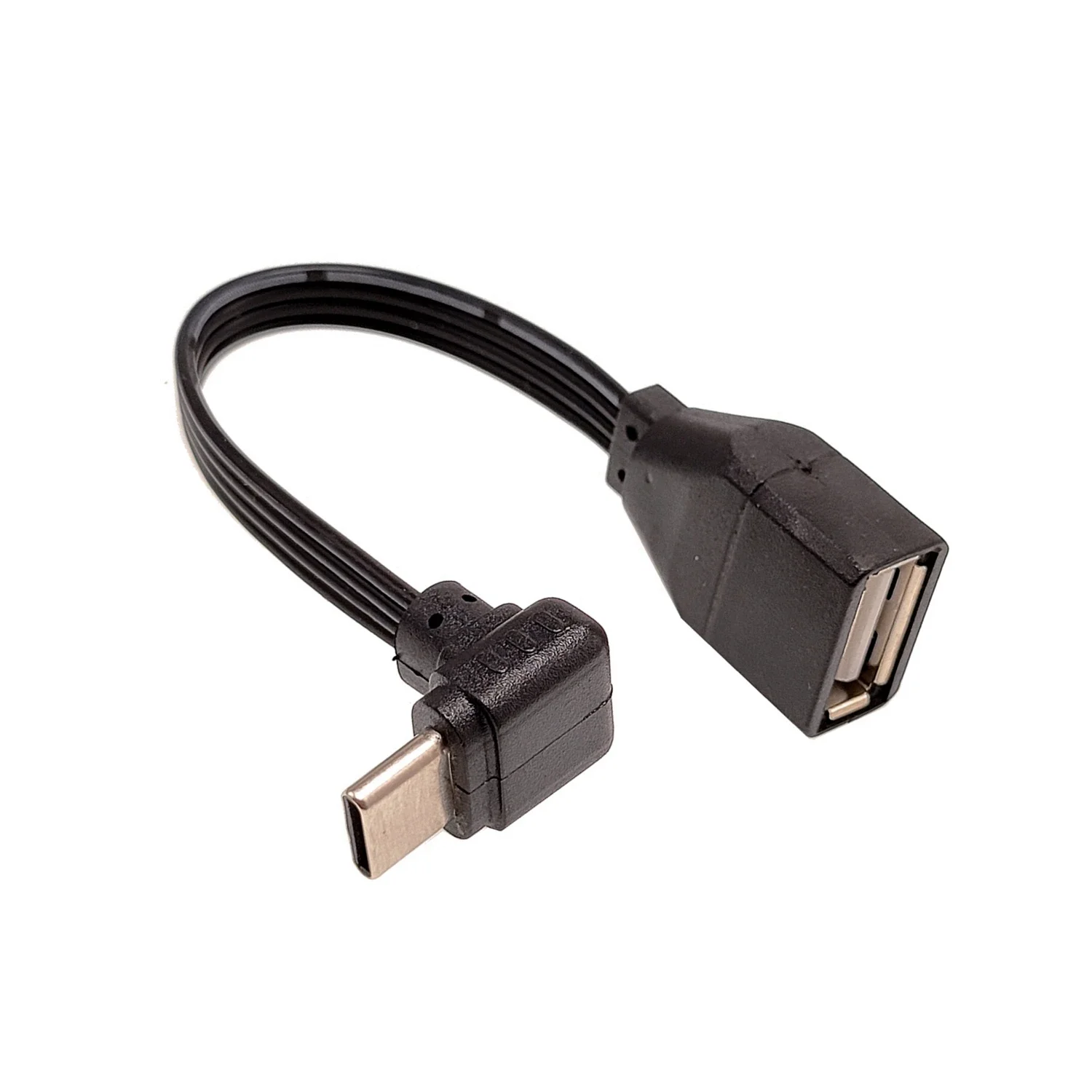 Flat C-type USB to OTG USB cable 90 degree male to 2.0 female adapter Suitable for phones and computers